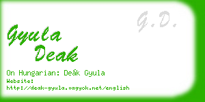 gyula deak business card